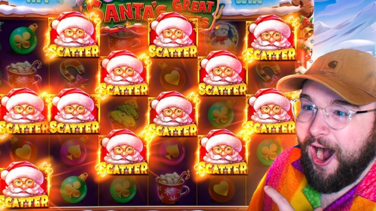 EXTREMELY RARE 6 SCATTERS ON THE *NEW* SANTAS GREAT GIFTS SLOT PAID!