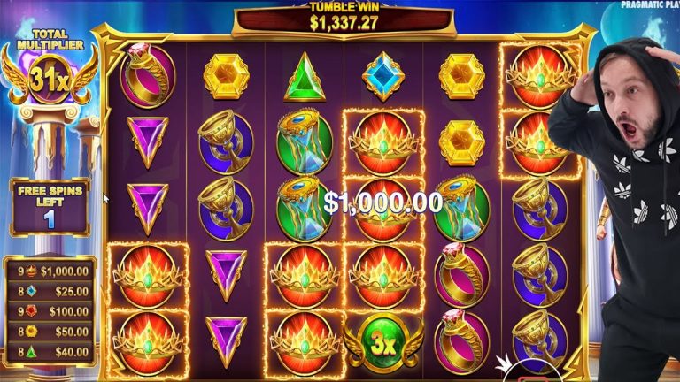 GATES OF OLYMPUS HIT CROWNS with x34 MULTIPLIER – BIG WINS CASINO – BONUS BUY SLOT ONLINE GAME