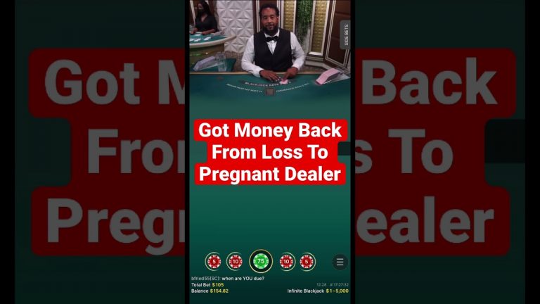 Infinite Blackjack – Got Money Back From Loss To Pregnant Dealer #shorts #draftkings #win #blackjack