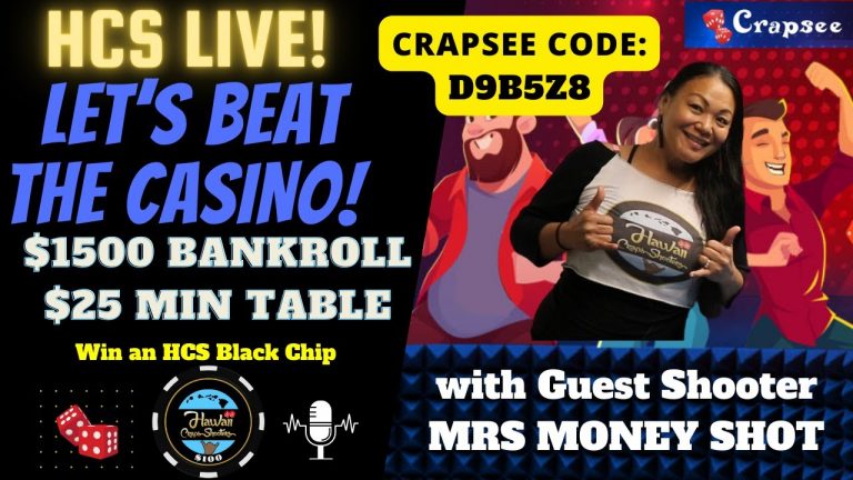 Live Craps Play with Mrs. Money Shot! Crapsee Code: D9B5Z8