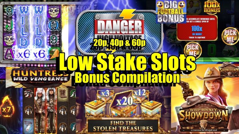 Low Stake Slots Bonus Compilation + Danger High Voltage 100 Spins 20p, 40p & 60p