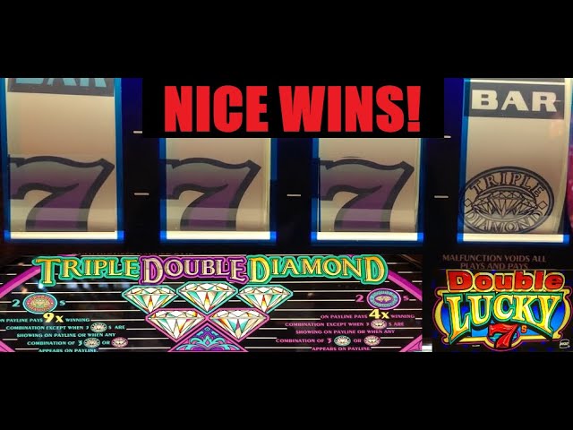 OLD SCHOOL CASINO SLOTS: DOUBLE LUCKY 7S + TRIPLE DOUBLE DIAMOND SLOT PLAY! NICE WINS!