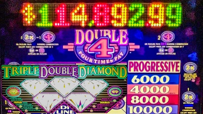 Old School 3 Reel Double 4 Times Pay and Triple Double Diamond Casino Slot Play