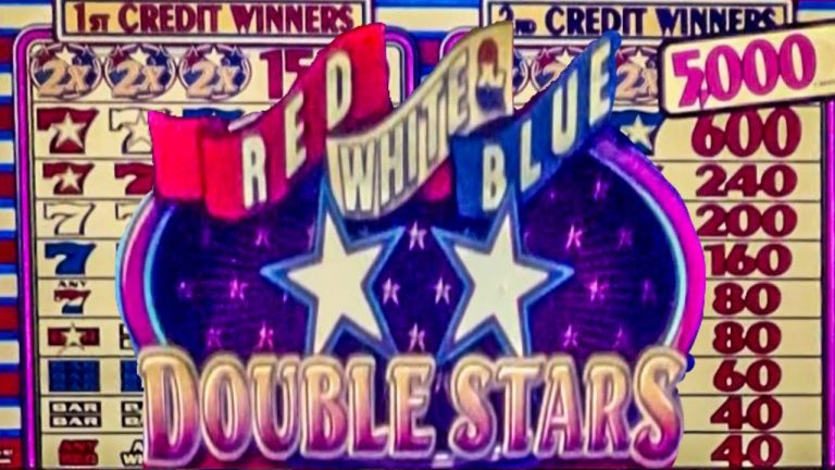 Old School Double Stars Red White & Blue 3 Reel Slot Play