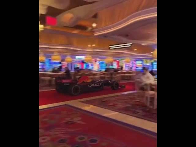 Redbull f1 car in a casino