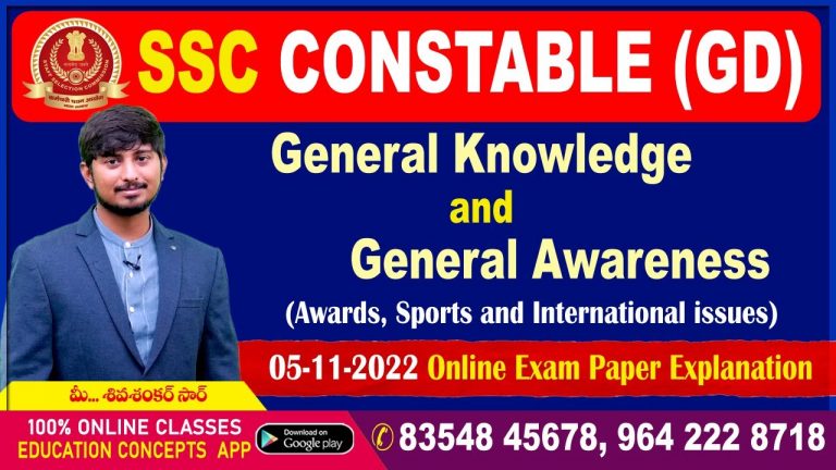 SSC GD Constable_ GK&GA – Awards, Sports, International issues – DAY – 02 ONLINE EXAM