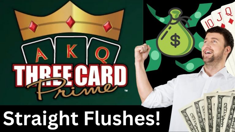 Three card poker – Straight Flushes! Lots of big wins & payouts on the progressive bonus!