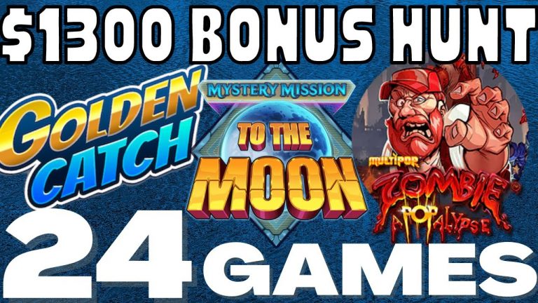 UP TO $1.20 STAKE – 24 GAMES – $1300 BONUS HUNT Including MYSTERY MISSION TO THE MOON