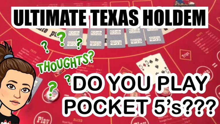 Ultimate Texas Hold Em in Las Vegas! Should you play pocket 5s?? #poker #casino