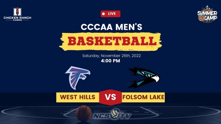 West Hills-Coalinga vs Folsom Lake College Men’s Basketball LIVE 11/26/22