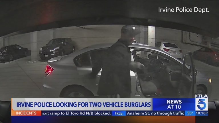 Authorities searching for 2 vehicle burglary suspects in Irvine