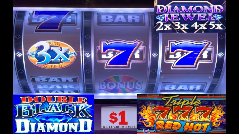 CASINO SLOTS: DOUBLE BLACK DIAMOND + TRIPLE RED HOT 777 + DIAMOND JEWEL 2X 3X 4X 5X SLOT PLAY!