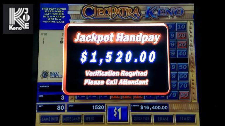 Cleopatra Keno 3 Number Jackpot