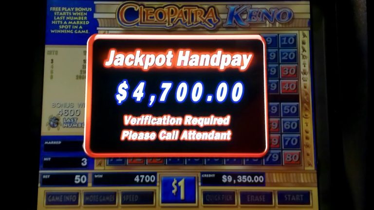 Cleopatra Keno 6 Spot Lucky Numbers