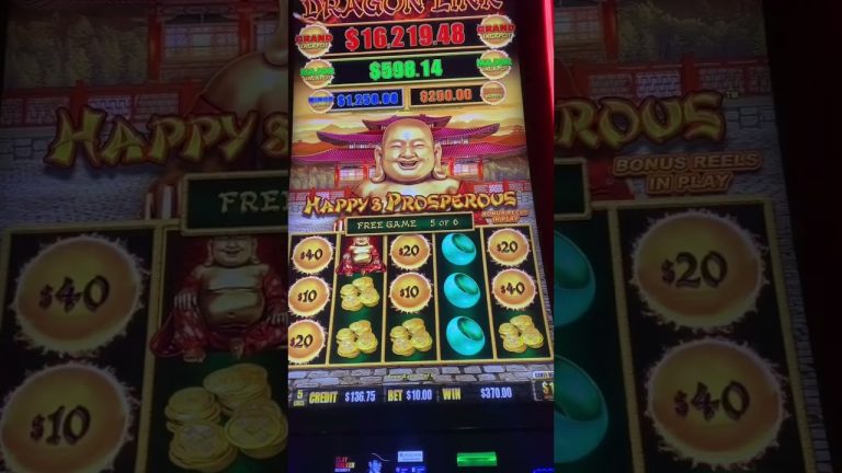 Dragon Link Happy & Prosperous Slot Machine bonus $10.00 bet #shorts