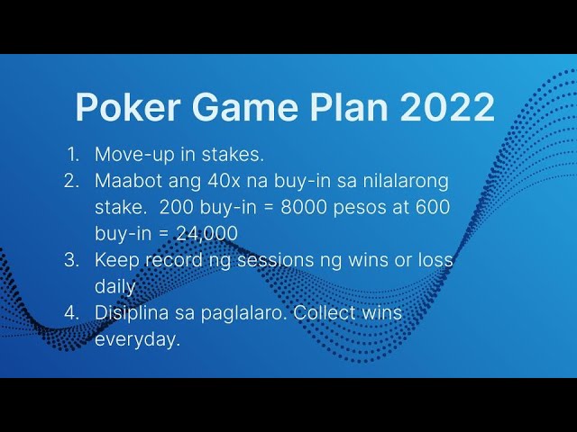 Goal Namin sa Poker in 2022