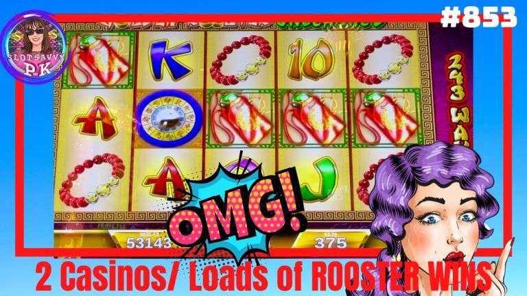 LOADS OF BONUSES from 2 Casinos/GOLDEN ROOSTERS UNLEASHED w Slot SAVVY PK(video 853) #goldenroosters