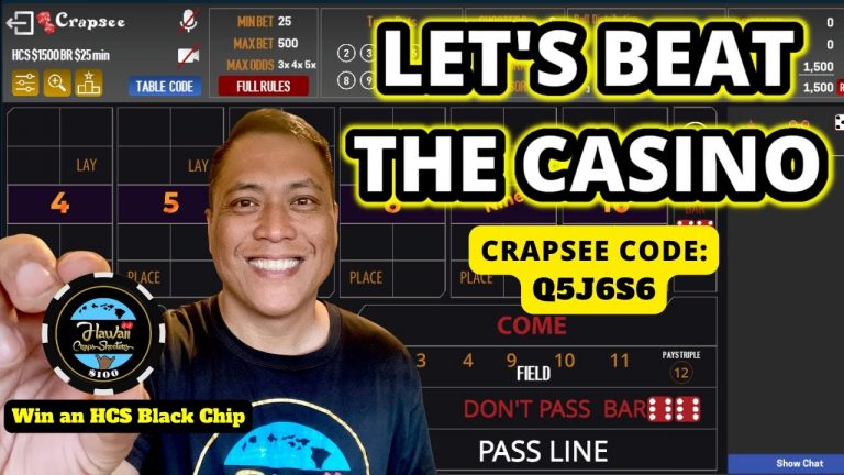 Live Craps Play! $1500 Bankroll, $25 min table, Max Bet $500. Crapsee Code: Q5J6S6