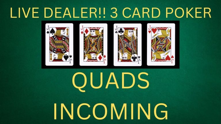 QUADS INCOMING 3 CARD POKER – LIVE DEALER #3CARDPOKER #LIVEDEALER #WEHITQUADS