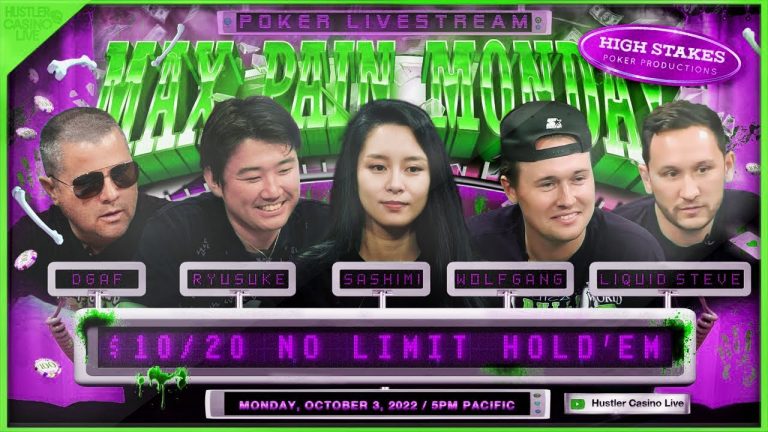 [REPLAY] MAX PAIN MONDAY! Ryusuke, Liquid Steve, DGAF, Wolfgang, Sashimi – Commentary by RaverPoker