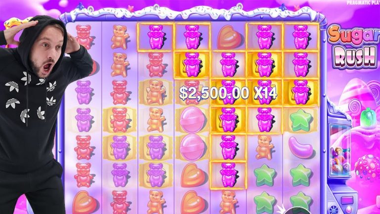 SUGAR RUSH – BONUS BUY BIG CASINO WIN – HIT 15 PURPLE BEARS with 14X MULTIPLIER SLOT ONLINE