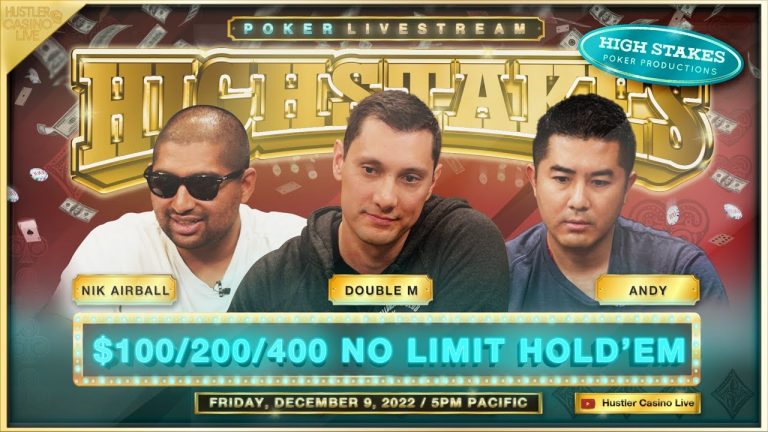 SUPER HIGH STAKES $100/200/500 w/ Andy, Double M, Nik Airball & Aaron – Commentary by David Tuchman