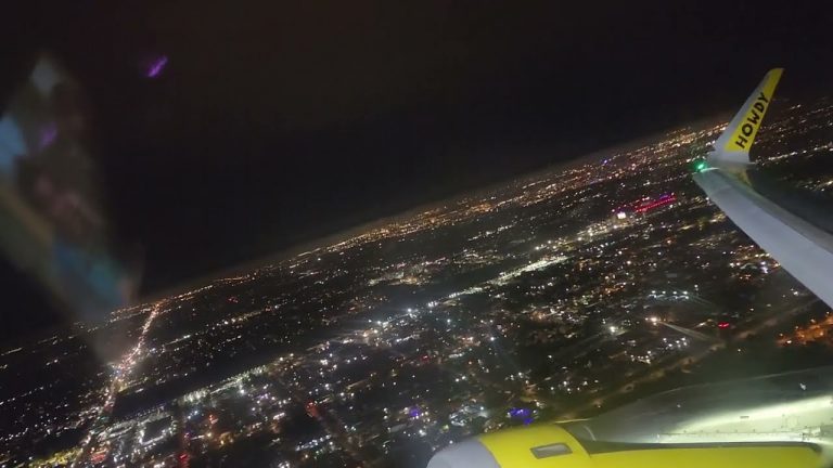 Spirit Airlines Night Takeoff from Tampa TPA to Las Vegas