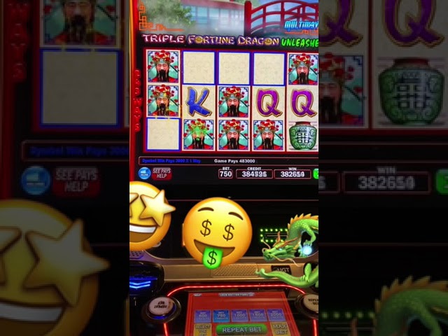 Triple Fortune Dragon Unleashed $7.50 Bet Line hit Jackpot!!!