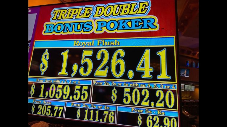 Video Poker: Triple Double Bonus Poker Progressive Play Session