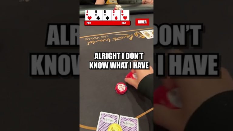 $100 BLIND Raise playing whole hand blind and Villain knows! in No Limit Texas Holdem Poker #poker