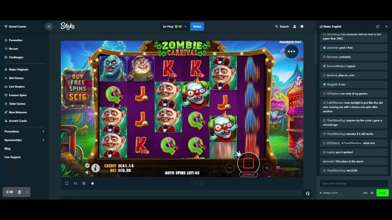 100 Low Stake Spins On Stake.US Zombie Carnival Online Slot