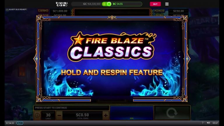 Chumba Sweepstakes Casino: Fire Blaze Big Win .20 SC Bet