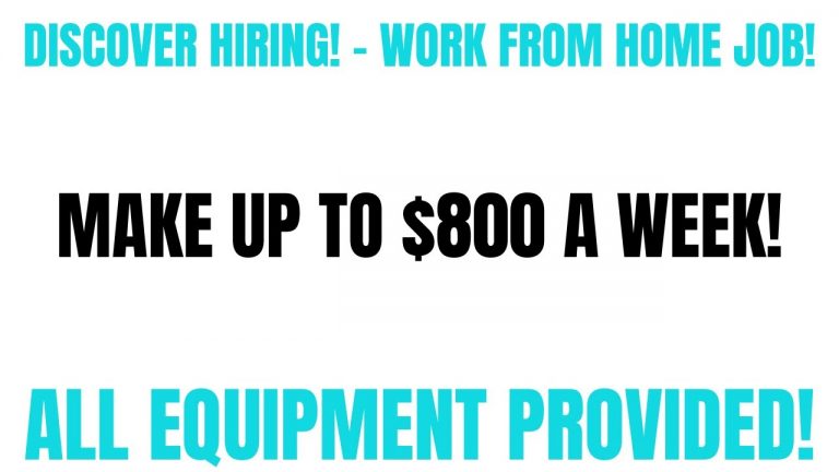 Discover Hiring Work From Home Job | Up To $800 A Week | All Equipment Provided Online Job Remote