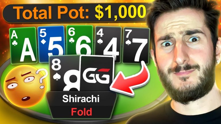 HE FOLDED A STRAIGHT FOR A $1,000 POT!