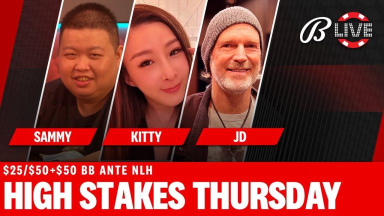 Kitty Kuo Plays High Stakes $25/$50+$50 BBA NLH – Live at the Bike!