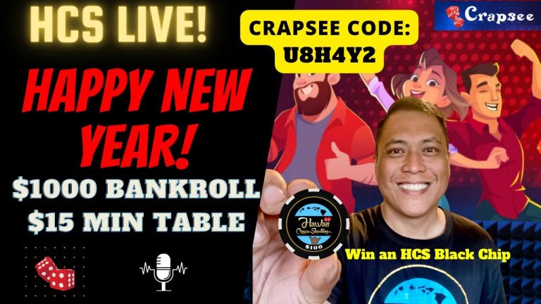 Live Craps Play! $1000 Bankroll $15 Min Table. Crapsee Code: U8H4Y2