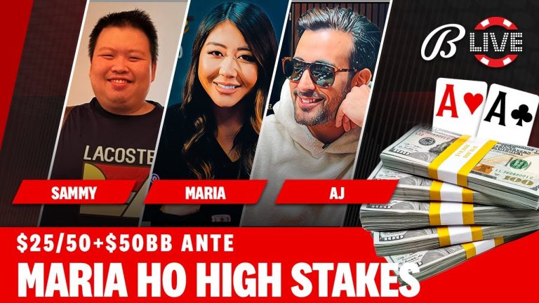 MARIA HO plays HIGH STAKES $25/$50+$50 BBA NLH – Live at the Bike!