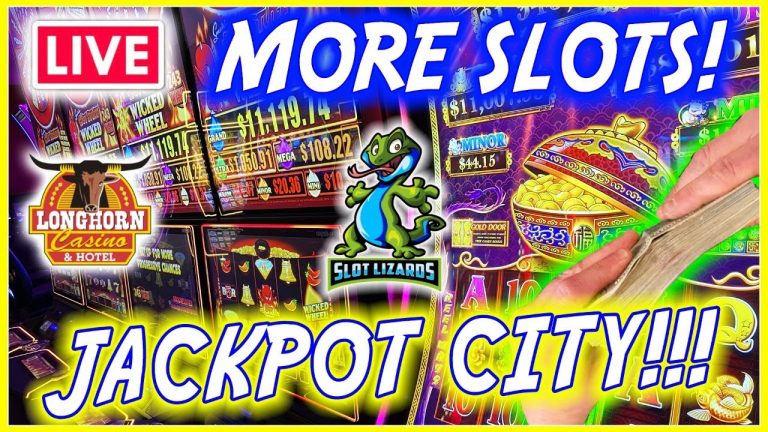 MORE LIVE SLOT PLAY! JACKPOT CITY! TAKING DOWN THE CASINO! LONGHORN CASINO!