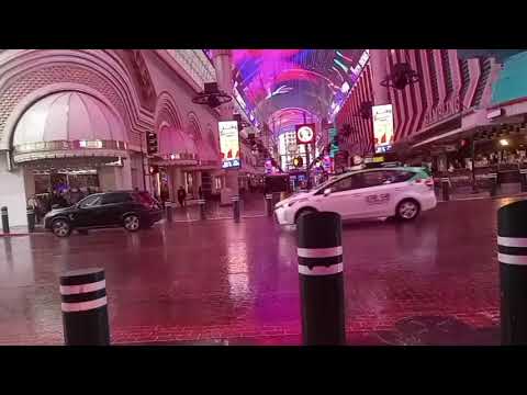 RAIN RETURNS TO LAS VEGAS. TUESDAY JANUARY 10, 2023. RAINING HARD UNDER THE FREMONT STREET CANOPY.