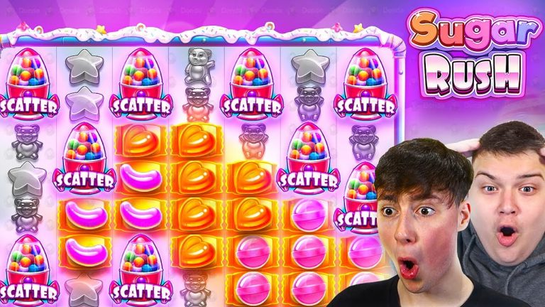 RARE DOUBLE RE-TRIGGER ON SUGAR RUSH!! (30 FREE SPINS)