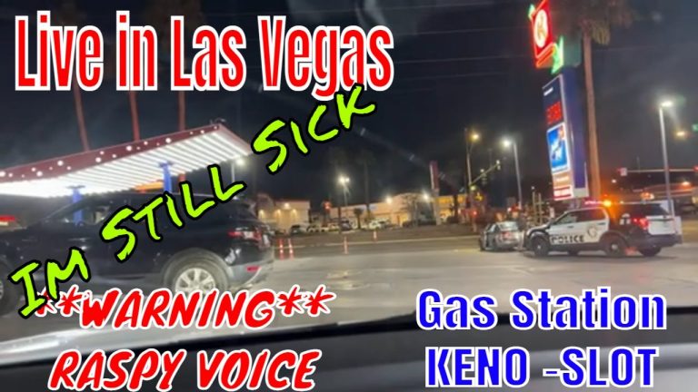 Tried to GO LIVE Las Vegas – Driving Vegas Gas Station KENO and SLOTS HOT STUFF BONUS * NO VOICE