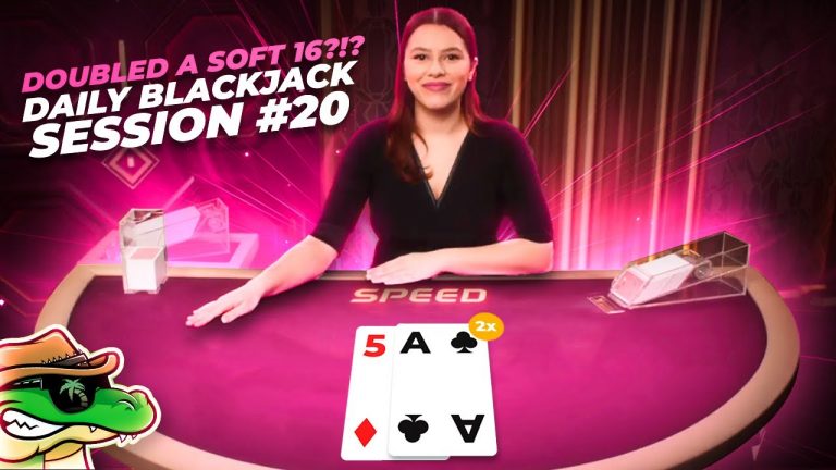 WE DOUBLED A SOFT 16 AND THIS HAPPENED! – Daily Blackjack #20