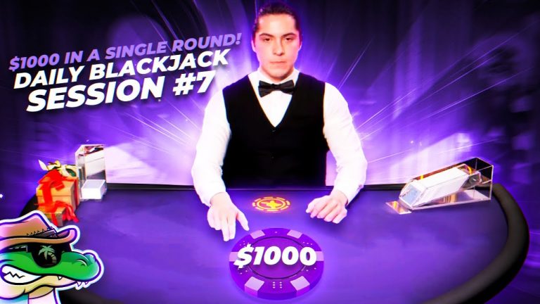 WE WON $1,000 IN A SINGLE ROUND OF BLACKJACK – Daily Blackjack #7