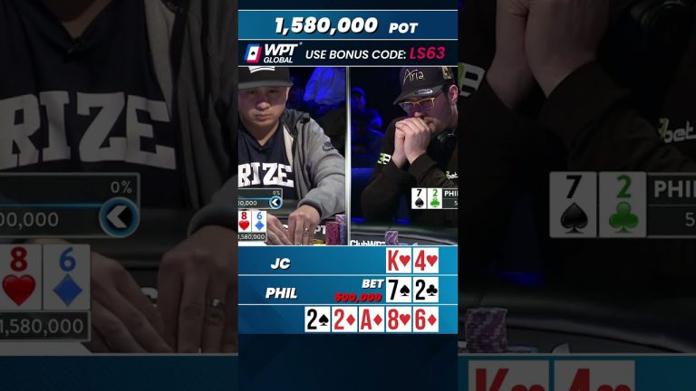 WORST Poker Hand EVER, He Calls Anyway for 2,080,000 Pot #shorts