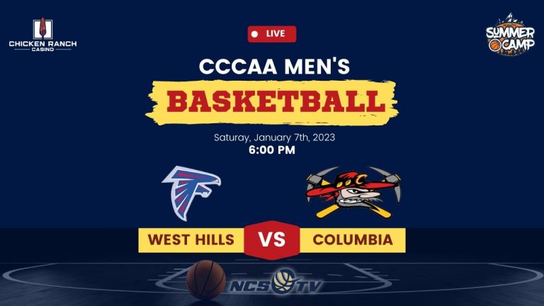 West Hills-Coalinga vs Columbia College Men’s Basketball LIVE 1/7/23