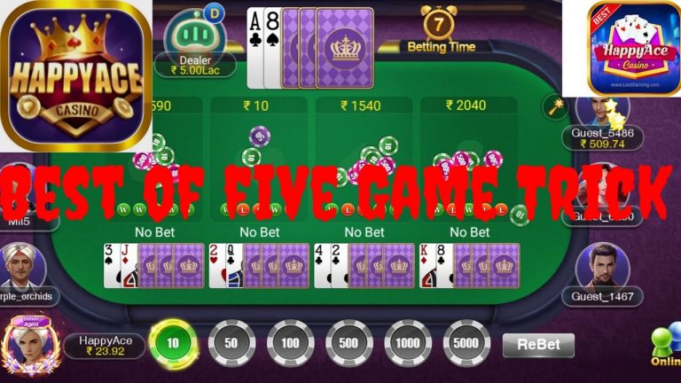 Best OF Five trick || happy ace. casino || Rs200 ka Rs800 Real Cash unlimited Cash