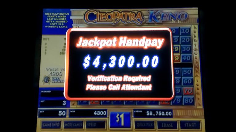 Cleopatra Keno 5 of 6 $4200 Jackpot Bonus Spins