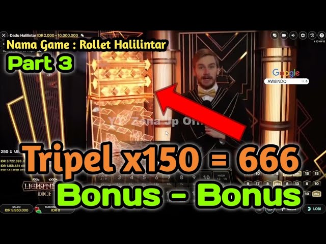 DADU HALILINTAR TRIPEL X150 JACKPOT ! LIVE CASINO EVOLUTION PART3