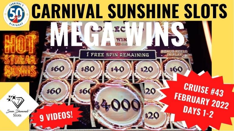 DRAGON LINK SLOTS! MEGA WINS! 9 VIDEOS! CARNIVAL SUNSHINE SLOT WINS! Cruise #43 (1 of 2)