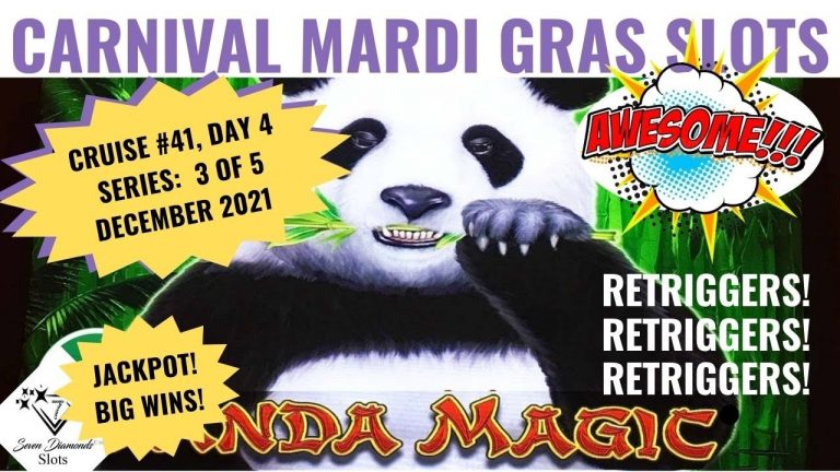 DRAGON LINK SLOTS! PANDA MAGIC SLOTS! RETRIGGERS! CARNIVAL MARDI GRAS SLOTS! Cruise #41 (3 of 5)